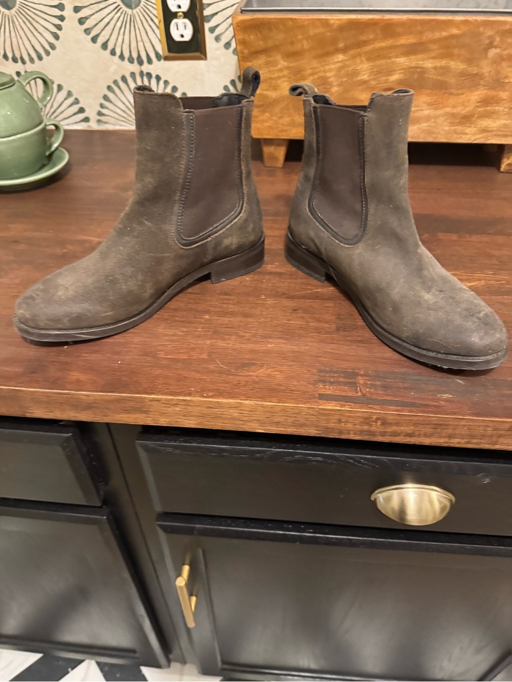 Thursday Boot Company Suede Chelsea Ankle Boots in Brown